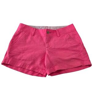 Lilly Pulitzer Callahan Shorts Neon Pink Seersucker Cotton Womens Size 2